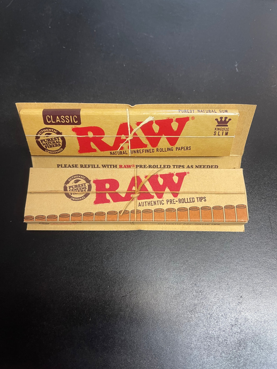 RAW Classic King Size Papers with Pre rolled tips
